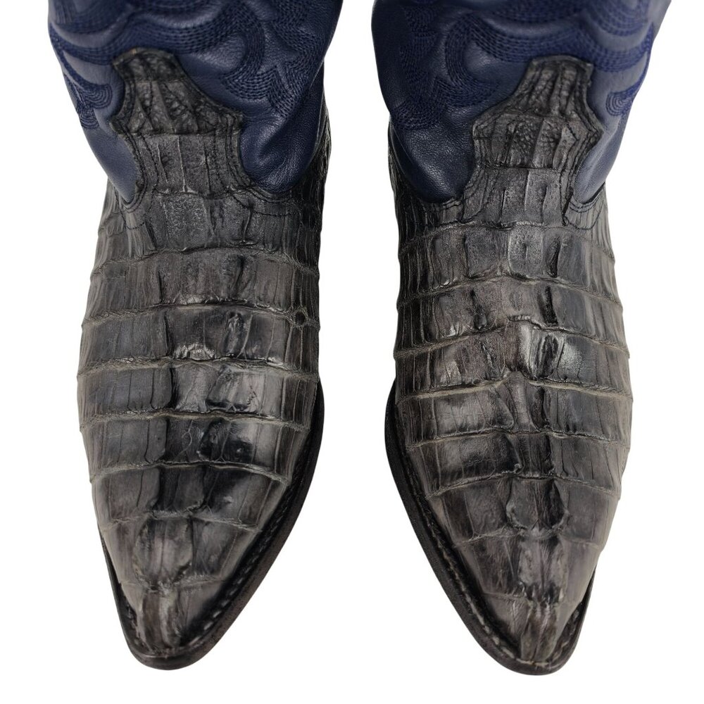 Los Altos Mens Size 10EE Blue Genuine Exotic Crocodile Leather Cowboy Western Bo - Picture 7 of 16